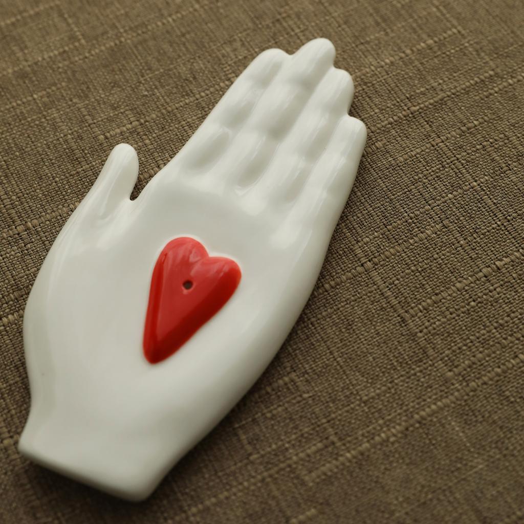 Creativity Ceramic Palmshape Incense Holder Retro Aromatherapy Stand Home Desktop Incense Burner Home Fragrance Accessories Gift