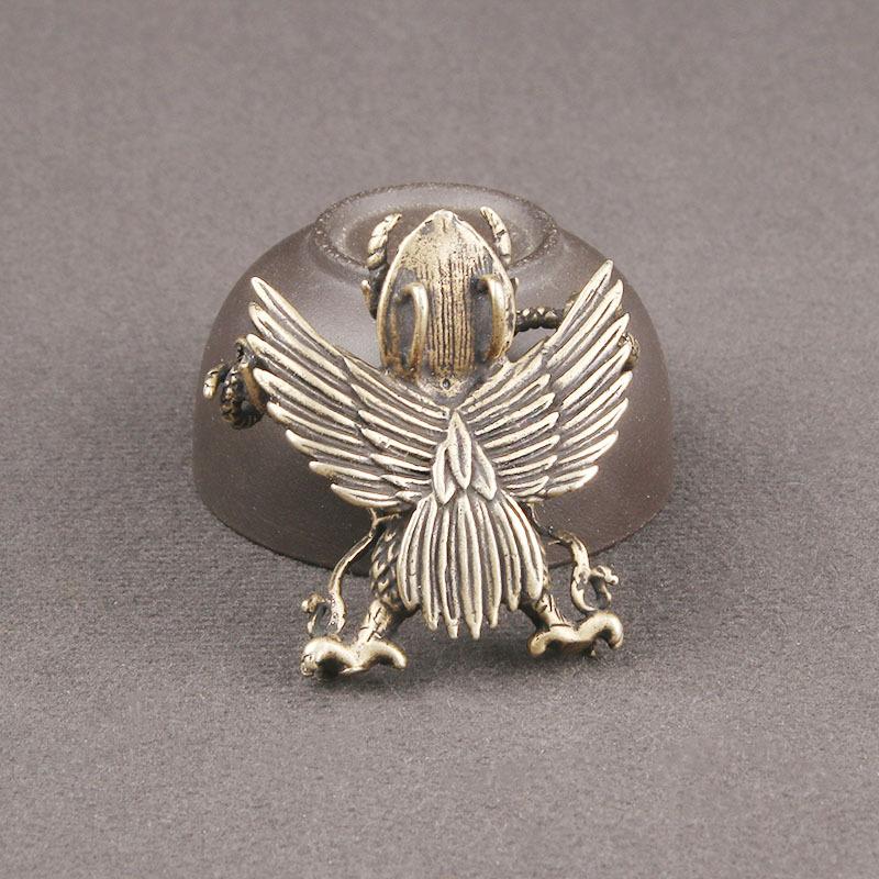 Chinesische Mythologie Größter Vogel Dapeng Metallfigur Schreibtischdekoration Göttliche Tier Wächter Vintage Heimdekoration