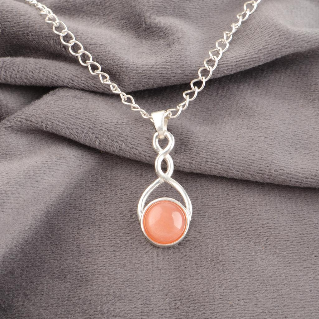 Peach Moonstone Gemstone Jewelry, 925 Solid Sterling Silver Pendant, Handmade Gorgeous Silver Pendant, For Wedding Gift