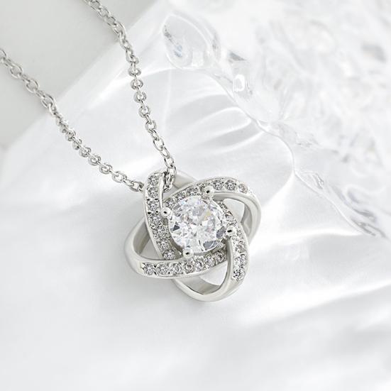 Yousheng Rhinestone Necklace for Women Eternal Love Necklace Dainty Infinity Pendant Anniversary Birthday Jewelry Gift for Wife Mom Daughter