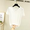 Women's Short-Sleeve Modal V-Neck White Ice Silk Loose T-Shirt