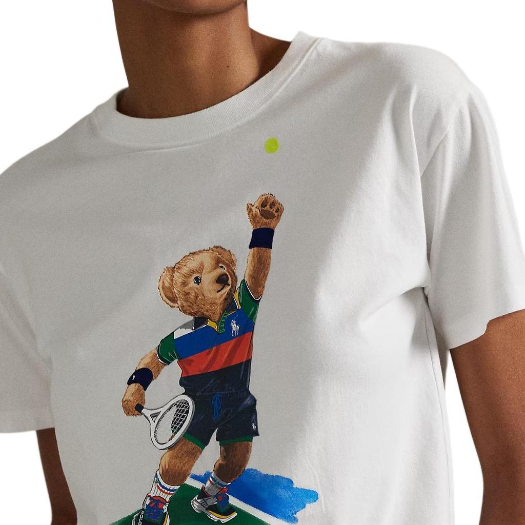 Polo Ralph Lauren Polo Bear US Open Series Loose Fit Bear Print Crew Neck Short Sleeve T-Shirt Women tops 211A89206-001