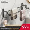 Punch-Free Space Aluminum Double Bathroom Towel Rack