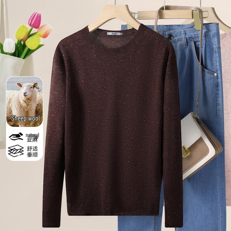 SNOWFLYING Women s Soft Wool Knit Round Neck Pullover M