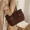Large Capacity About Foreign Gas Leopard Print Large Capacity Women'S Tote Bag Spring Matte Cute Cat Pendant Armpit Bag