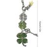 Four Leaf Clovers Pendant Keychain Unique Phone Strap Accessory Detachable Mobile Phone Charm for Good Luck Happiness