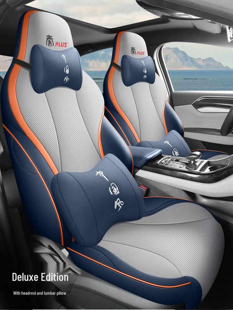 BYD Qin Plus DMI Seat Covers: Full Wrap, 24 & 23 Models, Four Season Compatible, Plus/EV Car Seat Cushions.