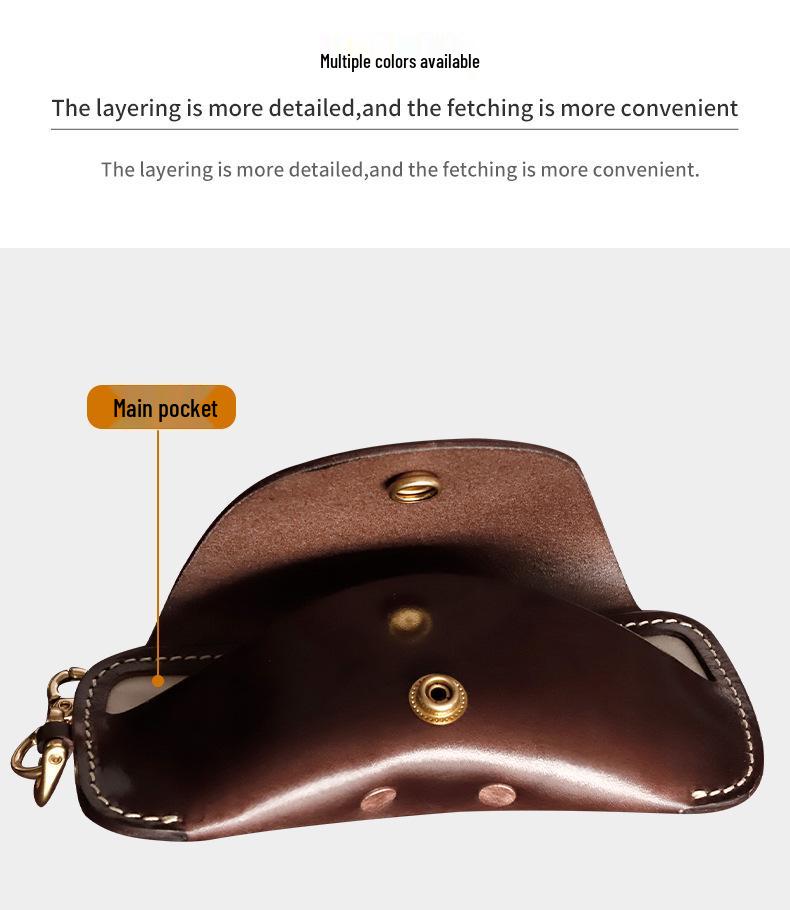 Neues Brillenetui aus Top-Layer-Rindsleder - Tragbare Aufbewahrungstasche für Sonnenbrillen