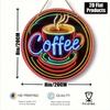 Vintage Metal Poster Wall Art Coffee Decor Round Wood Style Flat Print