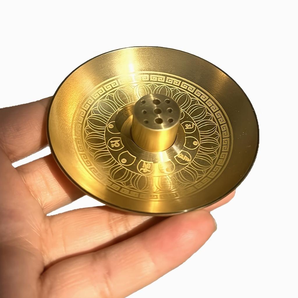 1pc Nine-Hole Incense Holder Base, Household Offering Brass Incense Candle Plate