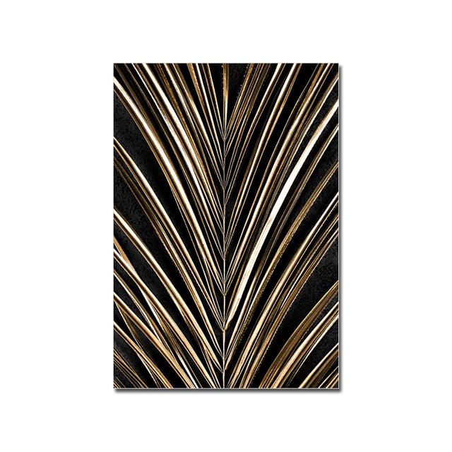 Metal Leaf Texture Poster Gold Monstra Citation Canvas Painting