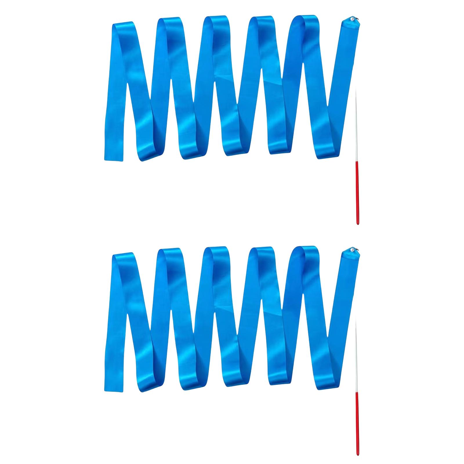 

2 метра красочная гимнастическая лента с вращающимся стержнем лента палочка для художественных танцев танцевальные ленты гимнастическая лента для детей синий