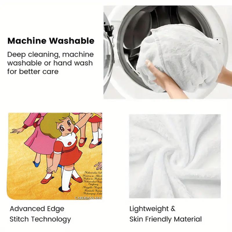 Majokko Daisakusen 2D Flat Pattern Flannel Blanket High quality All Seasons Warmth and Comfort Perfect for Christmas Gifts.DMT0925208