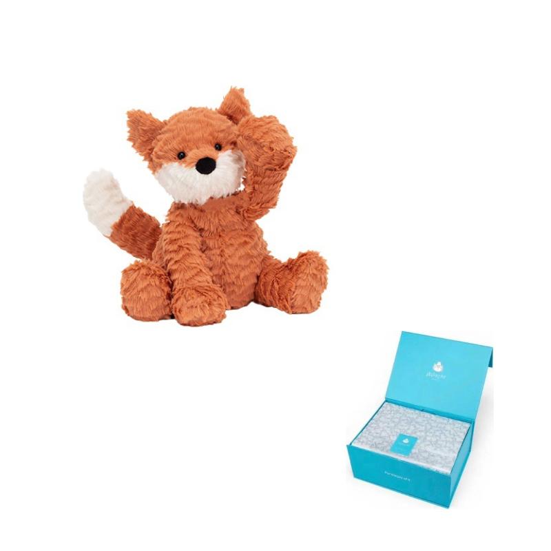 Jellycat Wavy Fur Series Fox Soothing Companion Orange Doll Plush Doll 23cm High
