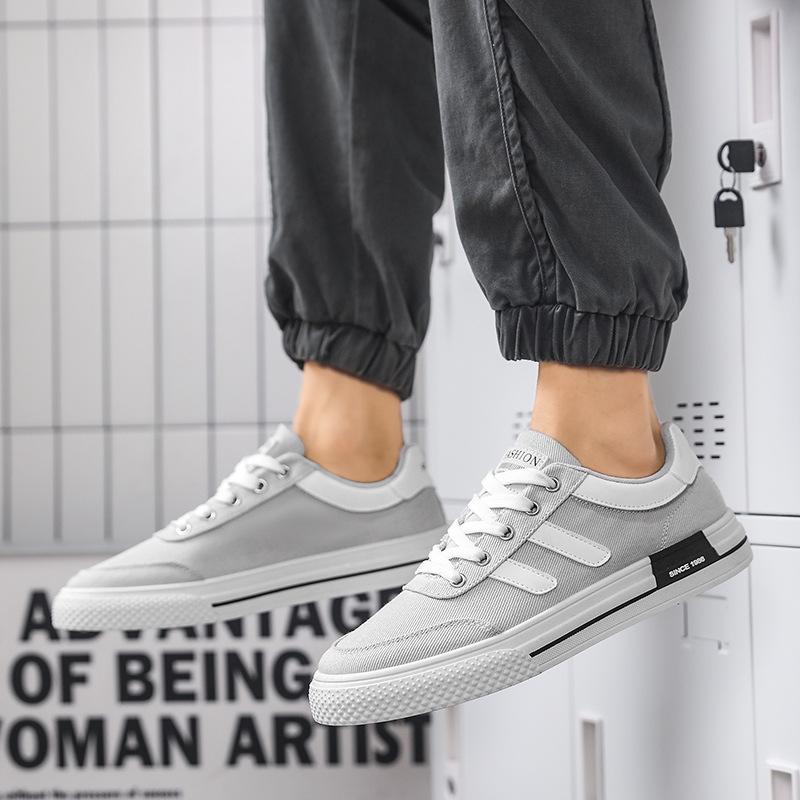 Men's Shoes 2025 Spring New Korean Version Versatile Breathable Men's Canvas Shoes Low-top Student Sports Flat Casual Shoes