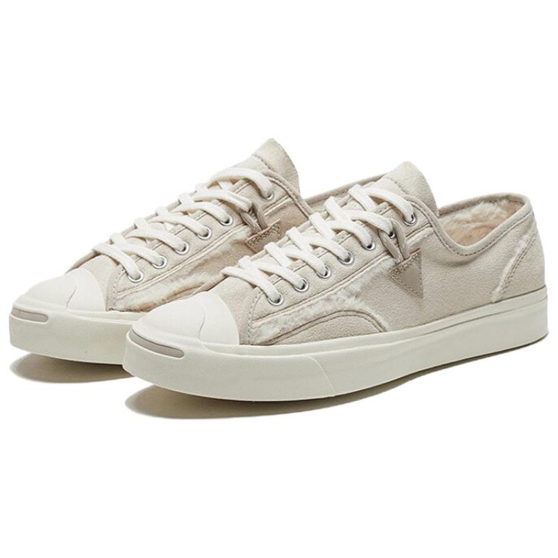 Converse Jack Purcell Comfortable and Versatile Low-Top Canvas Shoes Unisex Light Off-White