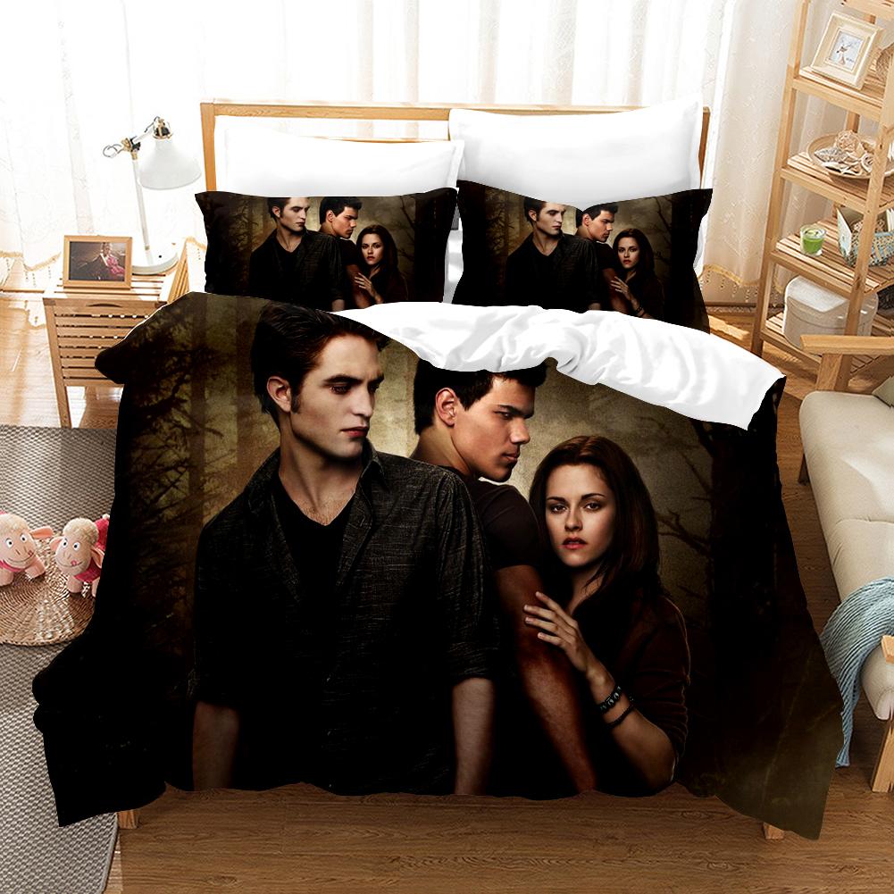 New Movie Twilight Bedding Set Love Duvet Cover Set Pillowcase Film Single Queen King Full Size Soft Bed Linen For Women Teens