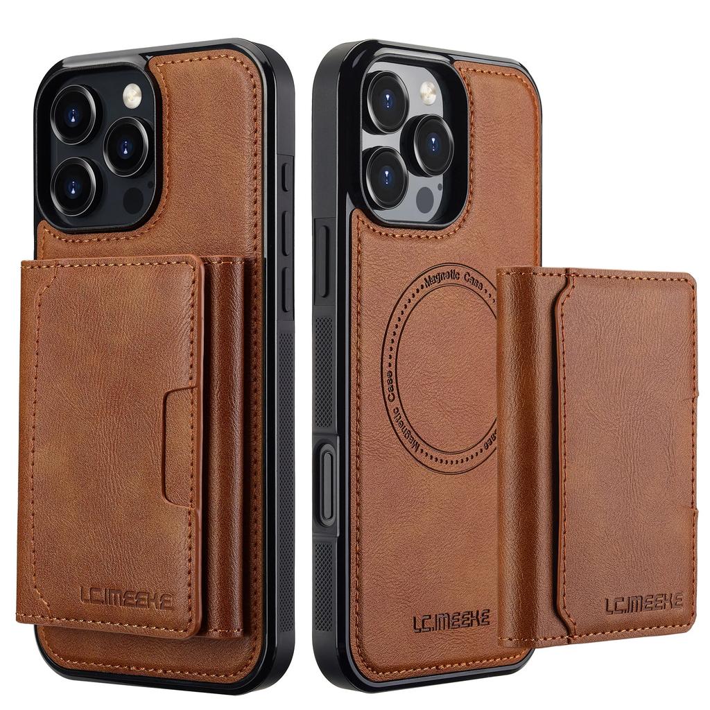 Detachable Wallet Case For iPhone 16 Pro Max 15 14 Plus 13 12 11 XS XR X 7 8 SE 2022 2020 2024 For MagSafe Cards Holder Cover