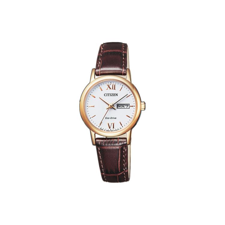 CITIZEN Ecology Drive Collection Light Powered Quartz Movement Cow Leather Strap Watch Women s Watch EW3252-07A White Dial
