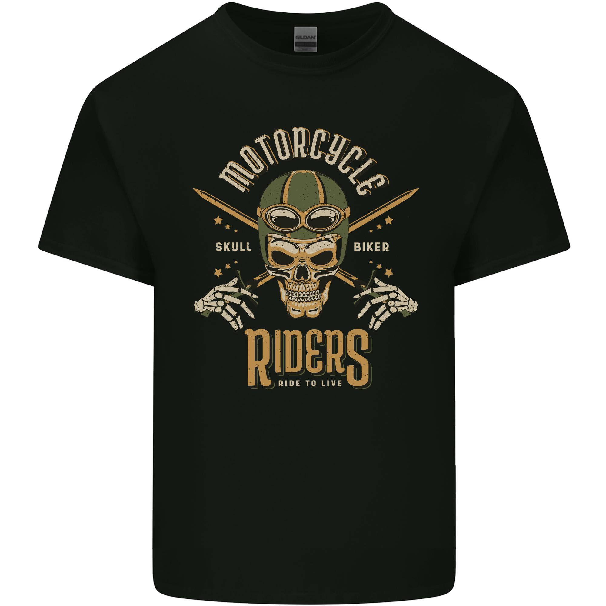Motorcycle Riders Biker Motorbike Skull Unisexs Light Cotton TShirt S