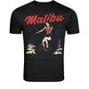 Malibu California Beach Bicycle T-Shirt - Retro Summer Coastal