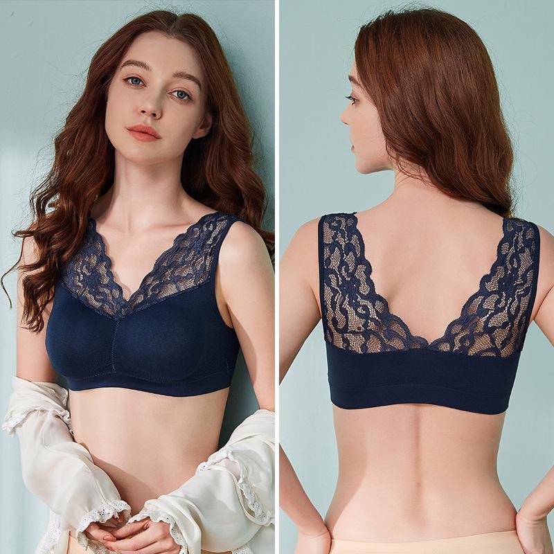 Lace Trim Strapless Gathered Bra for Women - Beautiful Back Vest-Style Design