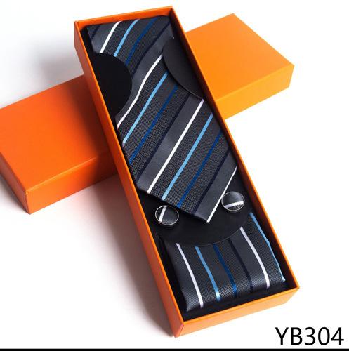 Herrenkrawatte mit quadratischer Manschette, Geschenkbox-Set, Business-Casual-Krawatte, Orange, Geschenkbox