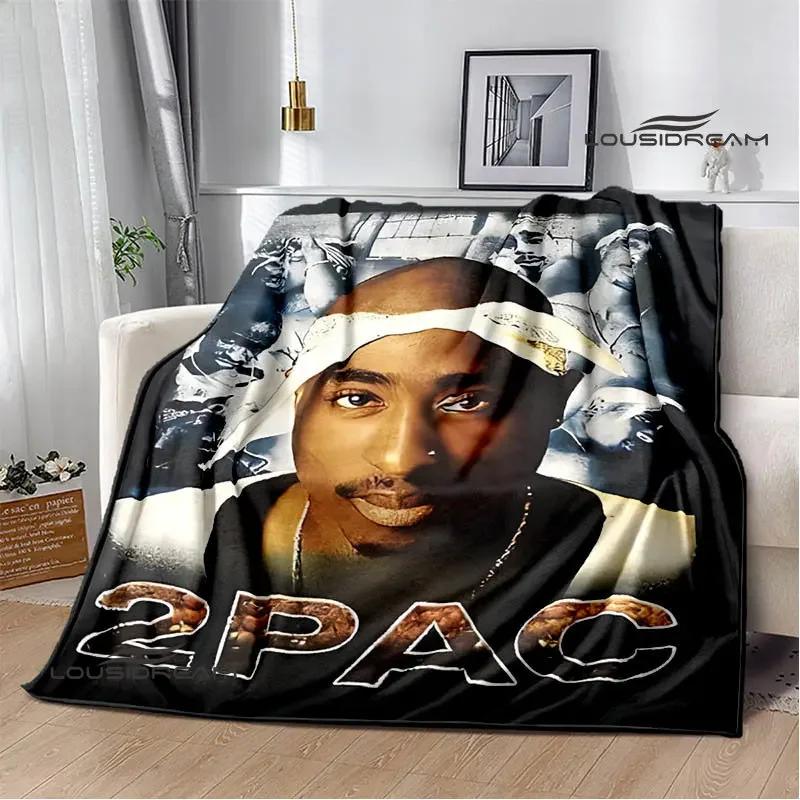 2PAC Hip -hop Singer Fashion Printed Blanket Warm Bed Blanket Soft and Comfortable Blanket Home Travel Blanket Birthday Gift