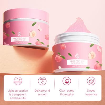 140g Peach Fruit Acid Exfoliating Scrub – Gentle Gel Texture, Softens Skin, Refreshing Scent, for Face and Body, Daily Care