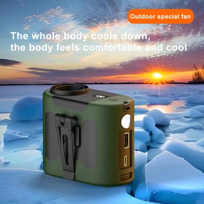Waist Clip Cooling Fan with LED Light 5 Speed Adjustable 10000mAh Rechargeable