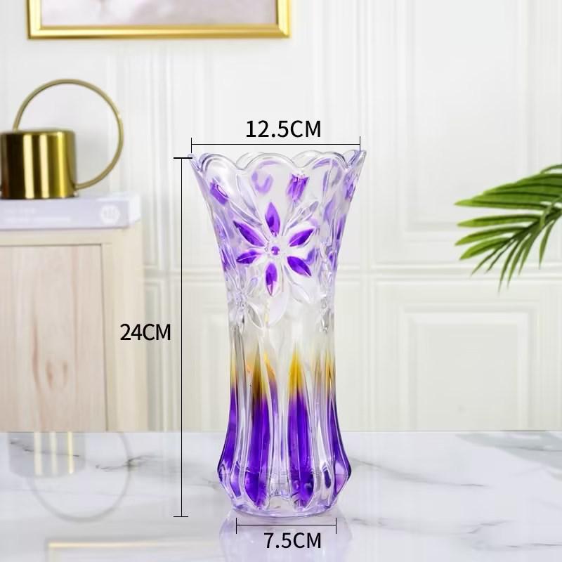 Luxuriöse, leicht transparente Glasvase für frische Blumenarrangements – Kreative hydroponische Heimdekoration