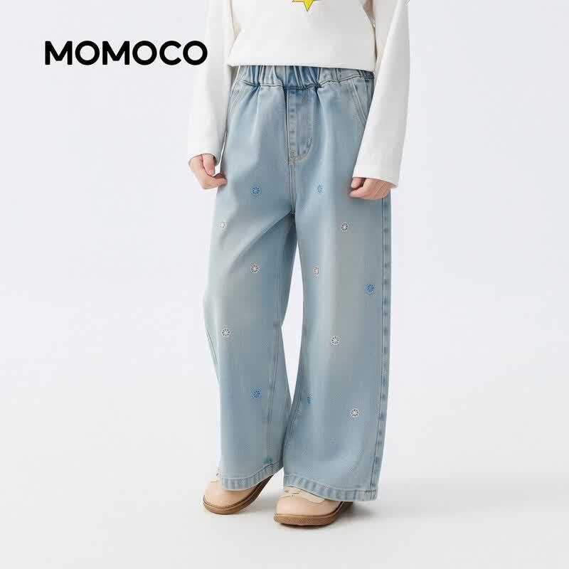 MOMOCO Girls' Straight-Leg Loose Jeans