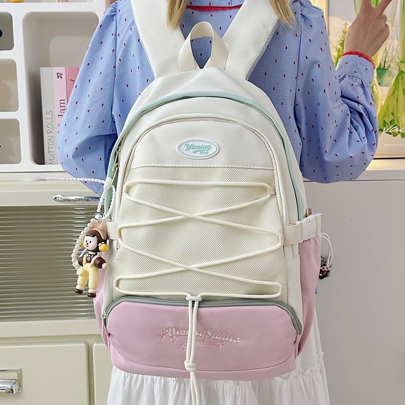 2025 New Japanese Backpack Simple Casual Korean Large Capacity Fresh Sweet Junior High School Student Schoolbag