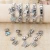 Luxury Pearl Zircon Star Moon Flower Shell Butterfly Pendant Italian Charm Link Fit 9mm Bracelet Stainless Steel DIY Making Gift