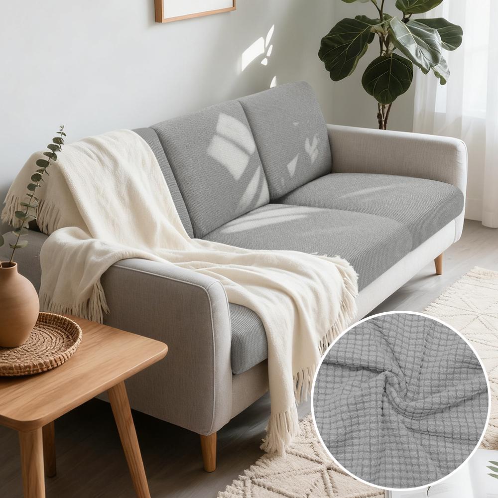 Jacquard Woven Fabric Pure Couch Fitted Covers Polar Thermal Fleece Fabric Form Fitting Sofa Seat Covers Detachable Couch Protector Furniture Cover