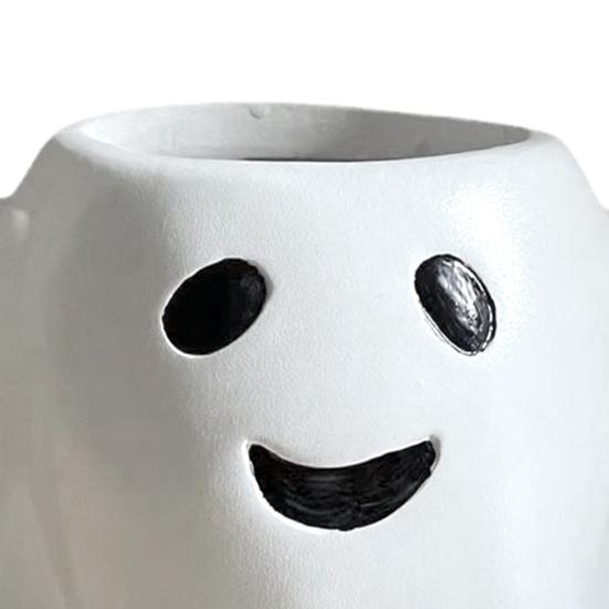 Ghost Flowerpot Waterproof Resin Halloween Vase Spooky Cute Desktop Ornament for Green Plants