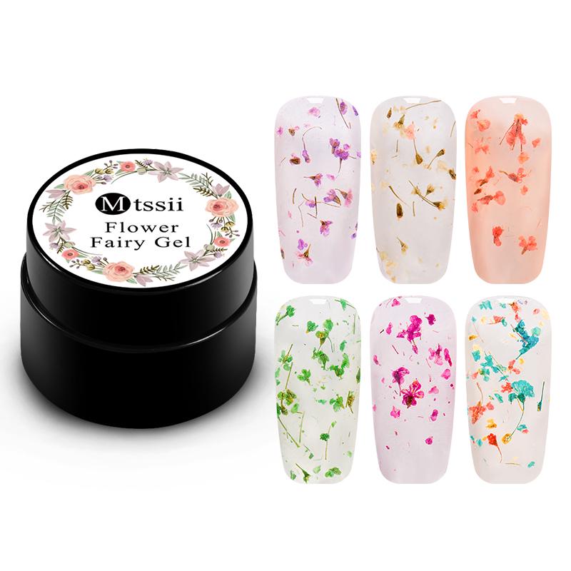 Mtssii Floral Uv Gel Varnish Lucky Gel Paint Dried Flowers 3D DIY Desgin Natural Fairy Nail Polish