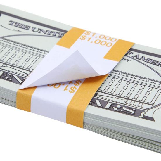 450Pcs Money Band Bundle 9 Color Self-Sealing Cash Straps Denomination Sorting Ideal for Banks Retail Hospitality