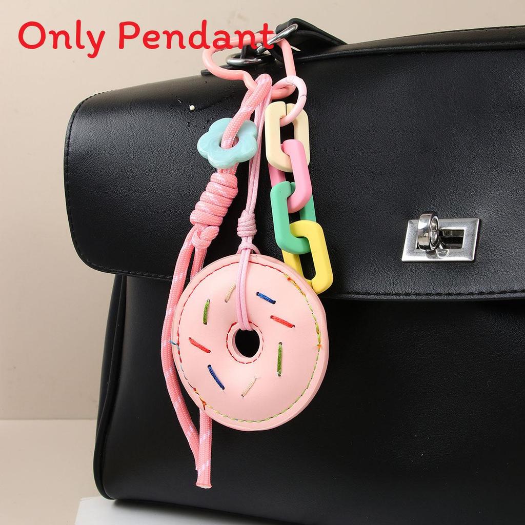 Miu Sweet Style Pu Leather Donut Bag Charm Keychain For Fashion Accessories