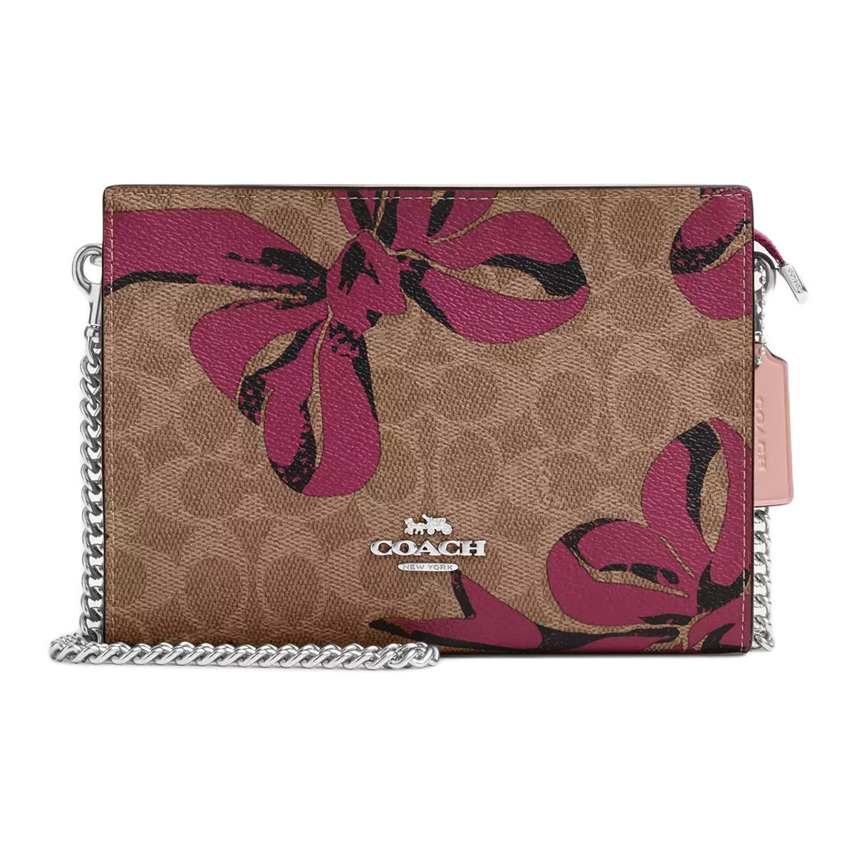 

Coach 20 Brand Logo Zipper Closure Coated Canvas Crossbody Bag Women bags Brown Pink CY746-SVXI4 Basic Set (Bag+Dust Bag)