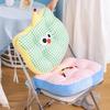 Cat Hat Birthday Lattice Pattern Plush Toy Cushion Cartoon Bedroom Decoration