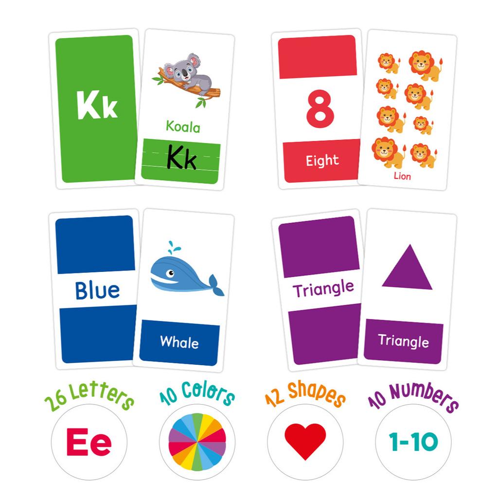 Alphabet Card 2-4 Years Old Children'S Early Education Flash Card Learning Color Number Shape Animal Abc English Alphabet Card