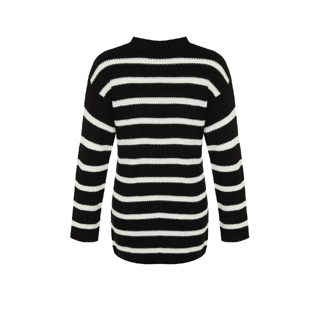 Pulover de tricotaj Thessaloniki cu dungi negre Tctaw24ak00000