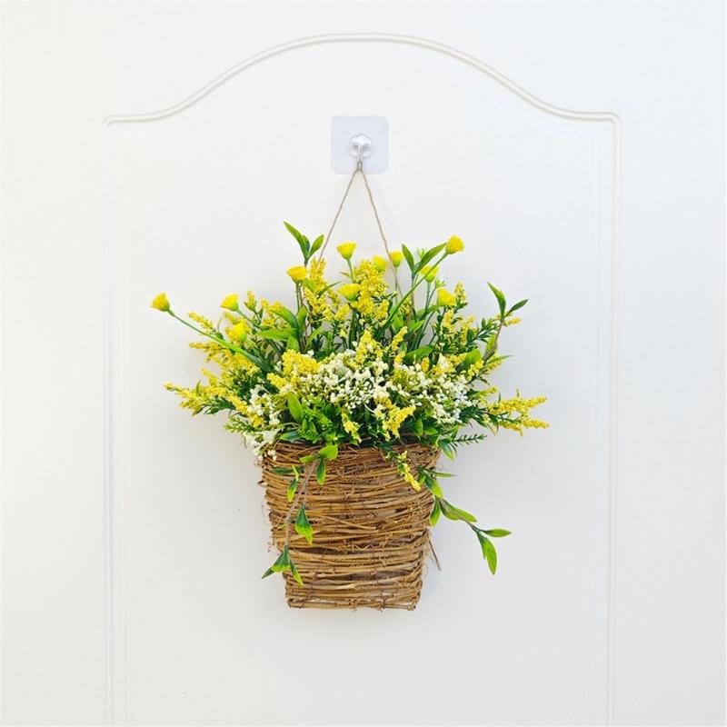Elegante Wandbehänge Kranz Kunstblumen Korbkranz Wanddekorationen Perfekt für den täglichen Gebrauch Gartendekorationen