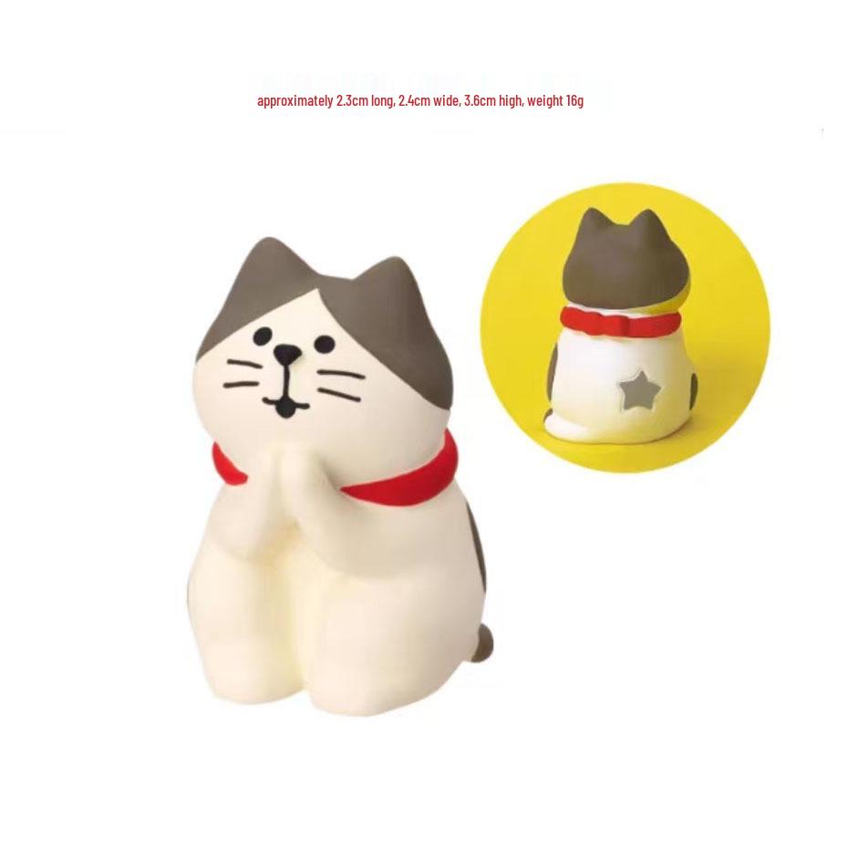 Ornamento di Natale Zakka Gatto Giapponese: Giocattolo Creativo in Resina Blind Box e Regalo Decorativo Trendy.
