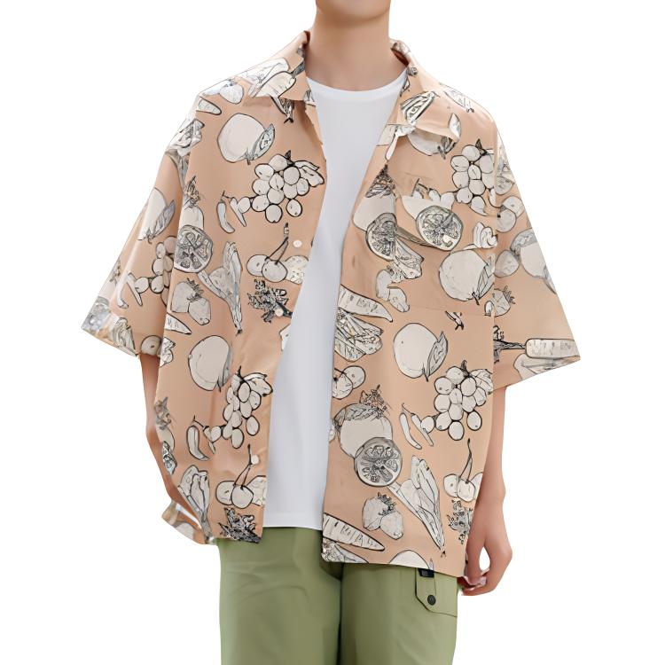 Vans Spring Break Fruits Shirt Unisex Khaki VN0008XNBTM