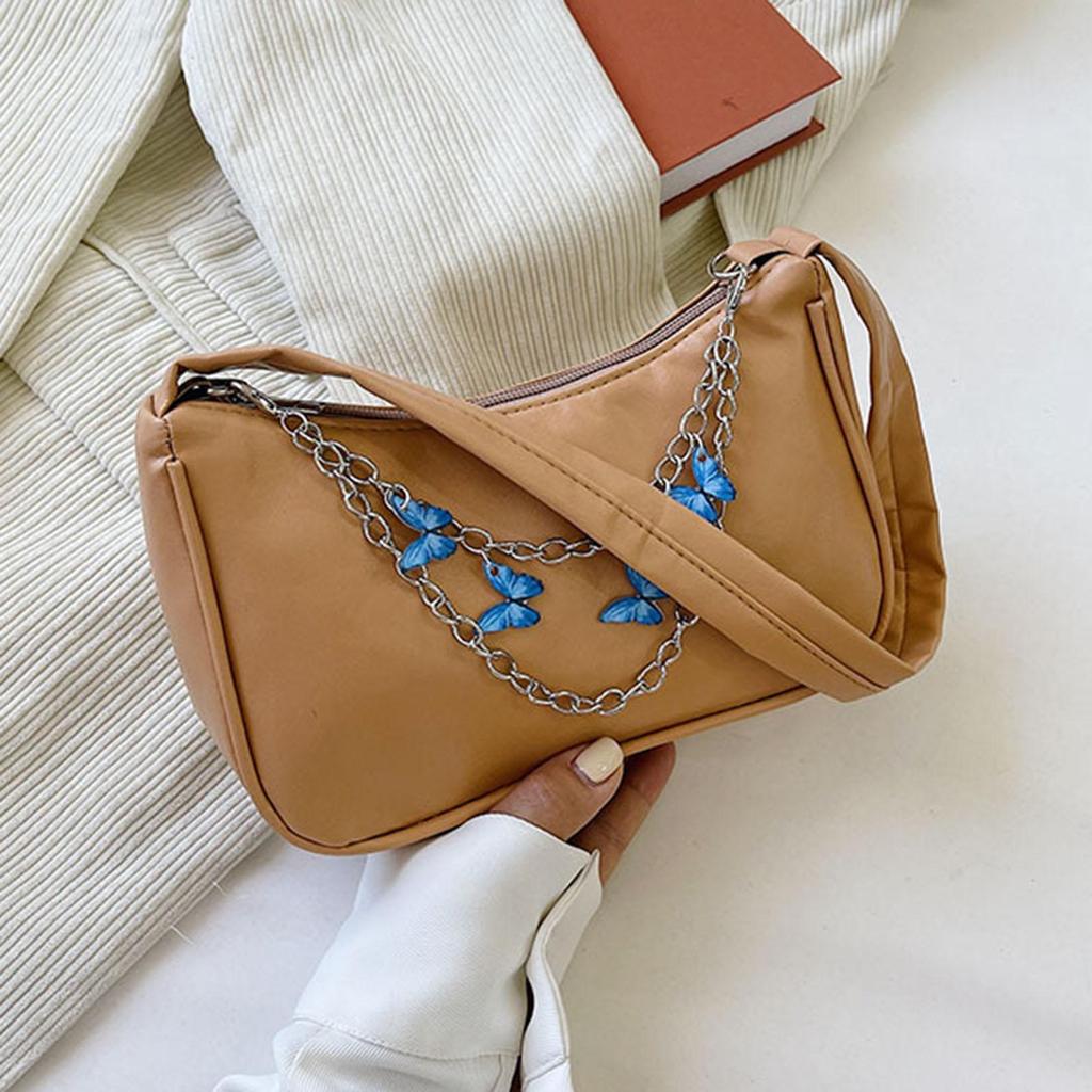 Small Underarm Handbag Party Business Wallet Casual Pouch Purse Women Shoulder Bag , Khaki