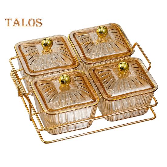 

Поднос для орехов и конфет с крышками, фруктовая тарелка, пластиковое отделение, демонстрационная тарелка для закусок, раздельные сервировочные миски для кофе и чая 4Grid