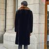 Autumn and winter new men's fur jacket imitation mink hair whole mink coat European and American fattened and enlarged trench coat to keep warm