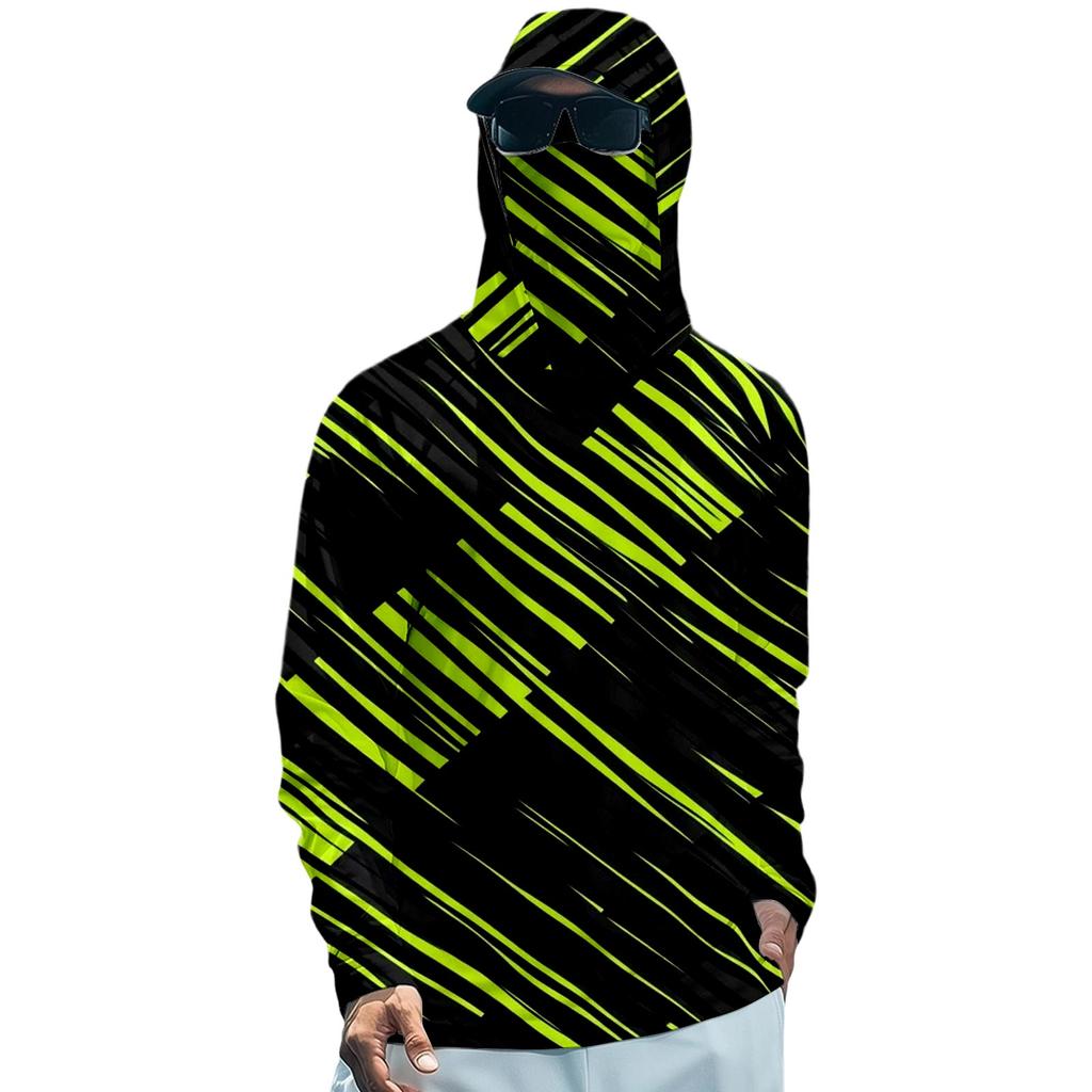 Herren Langarm Sonnen-Hoodie Schnelltrocknendes Angelshirt zum Laufen und Workout